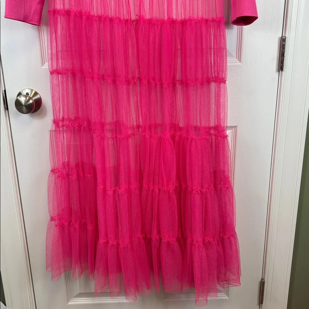 NWT Alice & Olivia Everly Tulle blazer candy pink sz sm - Picture 8 of 14